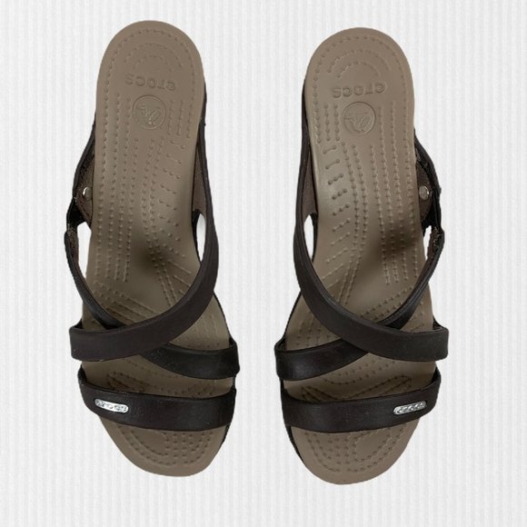 crocs sandals brown